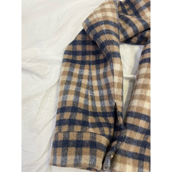Rails Steffi Plaid Cropped Jacket, Size Small, Flannel Wool Blend, Blue/Beige - Picture 6 of 13